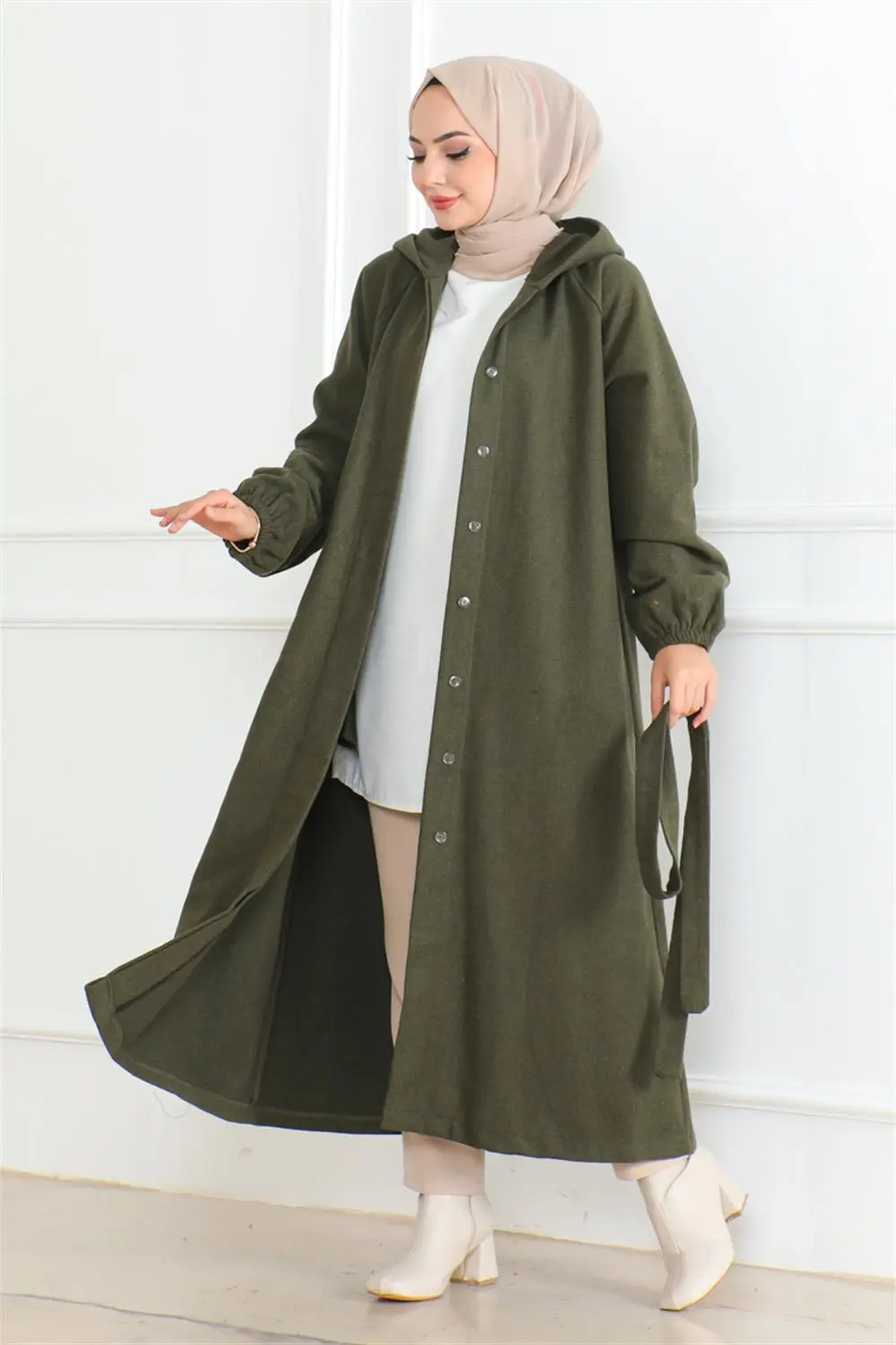 Kuşaklı Tesettür Kaban-detail