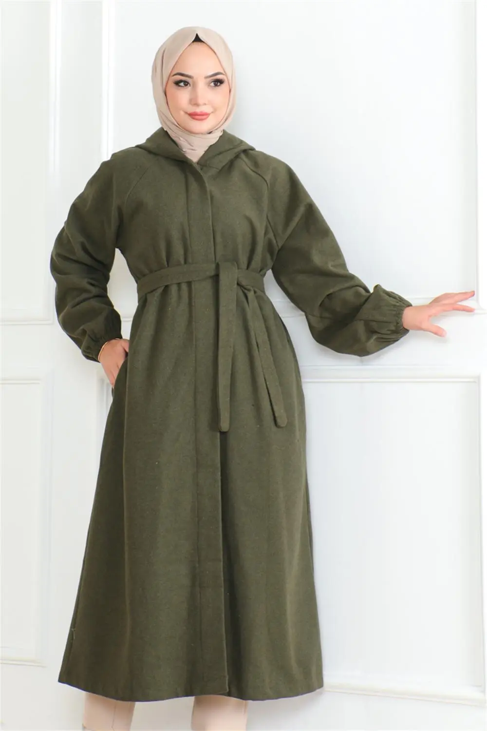 Kuşaklı Tesettür Kaban-detail