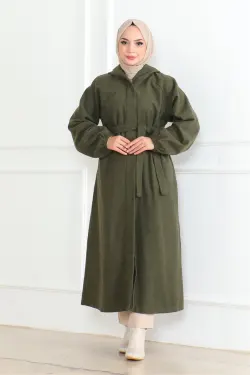 Belted Hijab Coat
