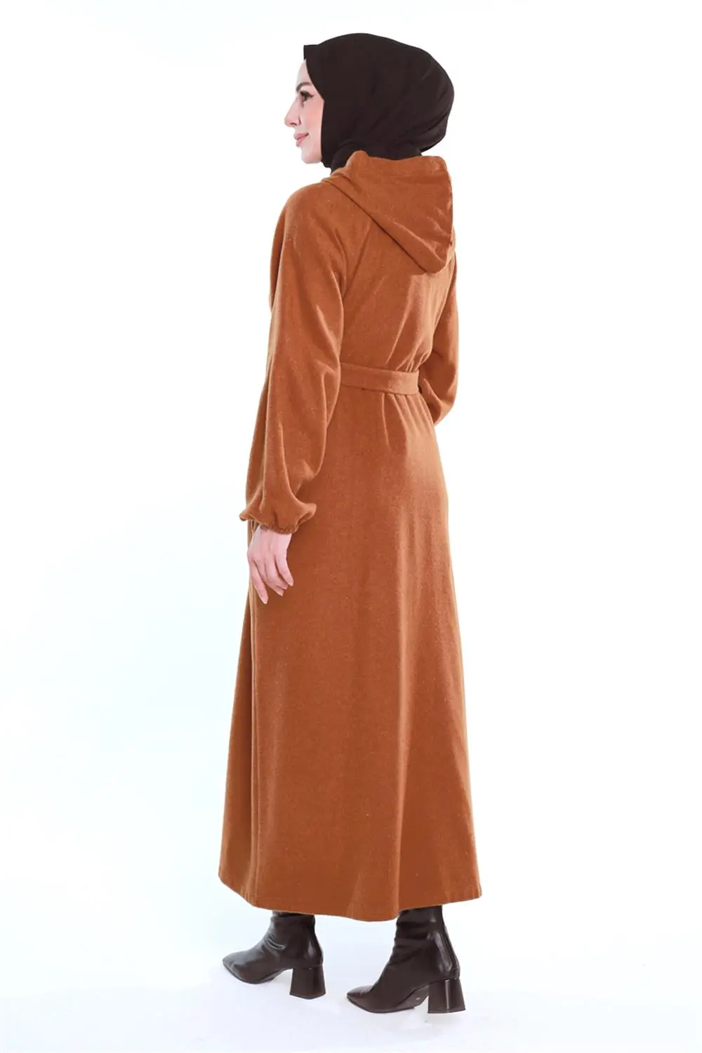 Belted Hijab Coat-detail