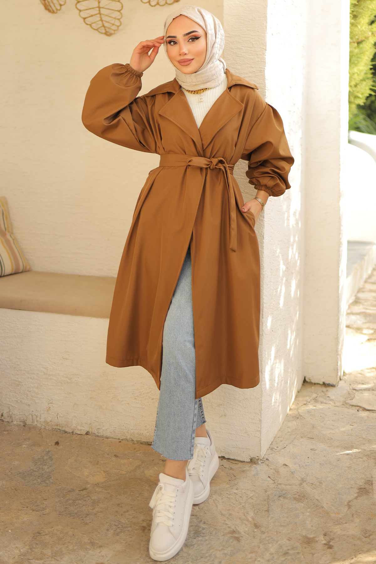 Belted Trench Coat Tan