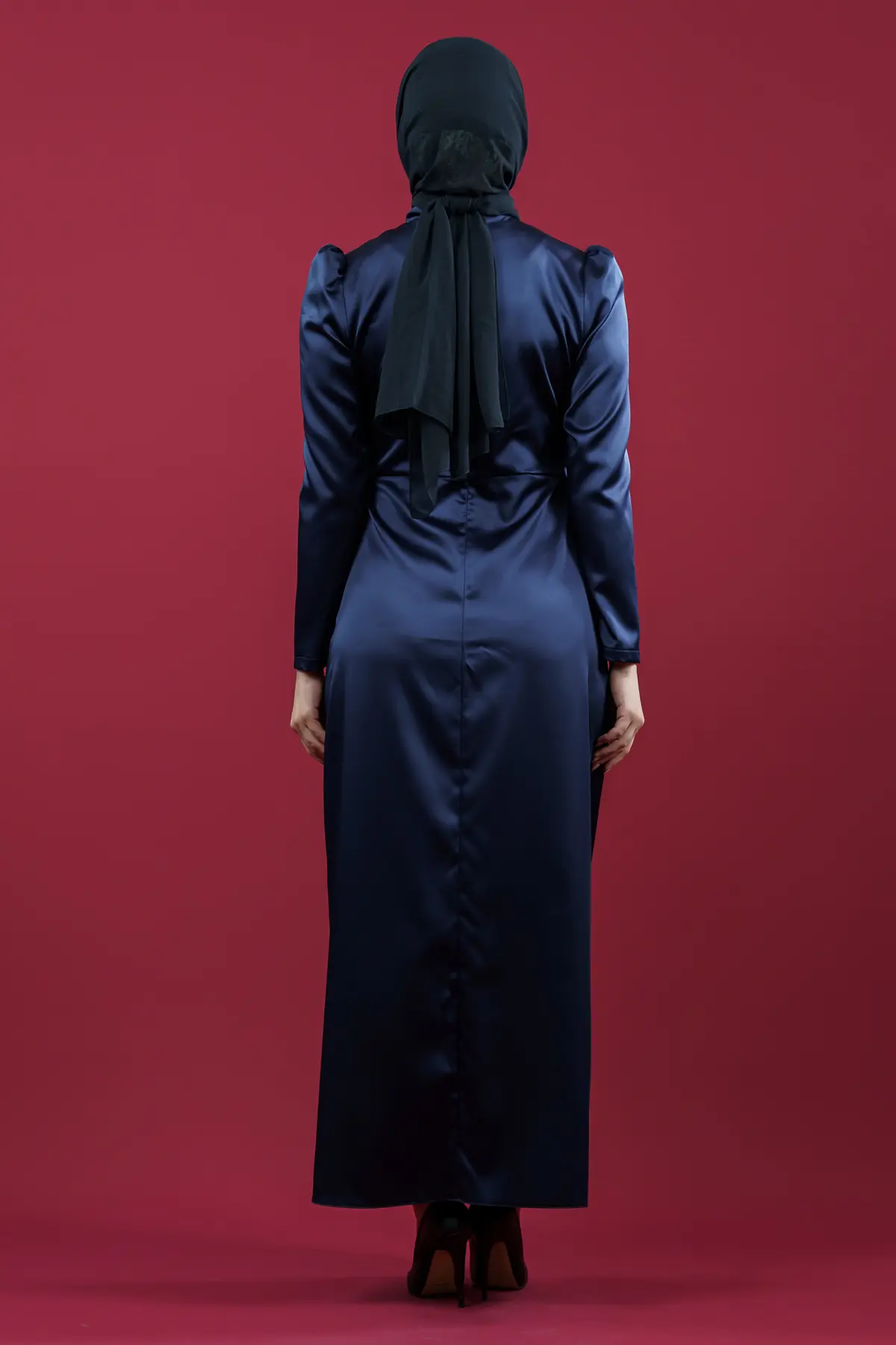 Lacivert Özel Gün Tesettür Abiye-detail