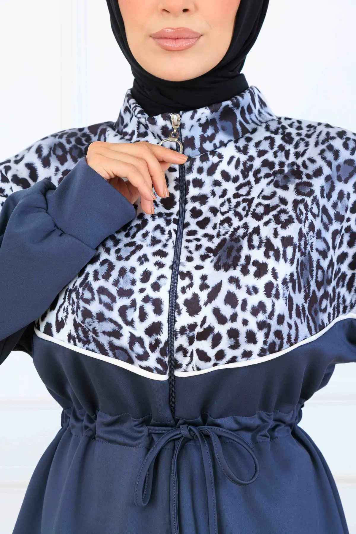 Leopar Desenli Scuba İkili Takım-detail