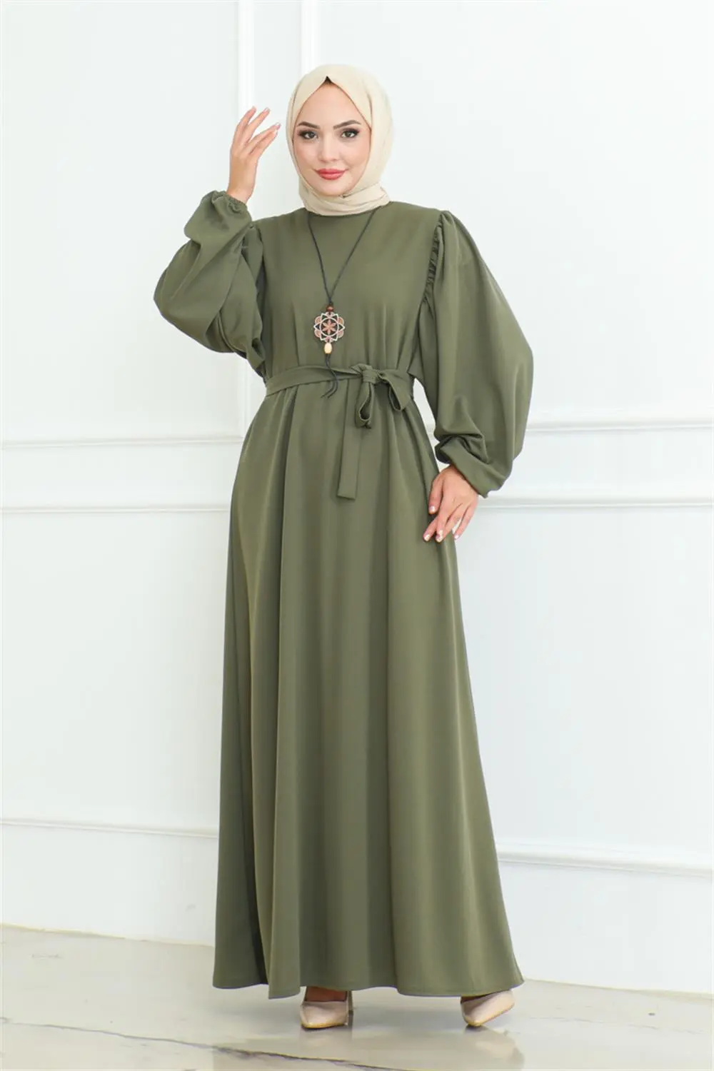 Liva Hijab Dress Belted-detail