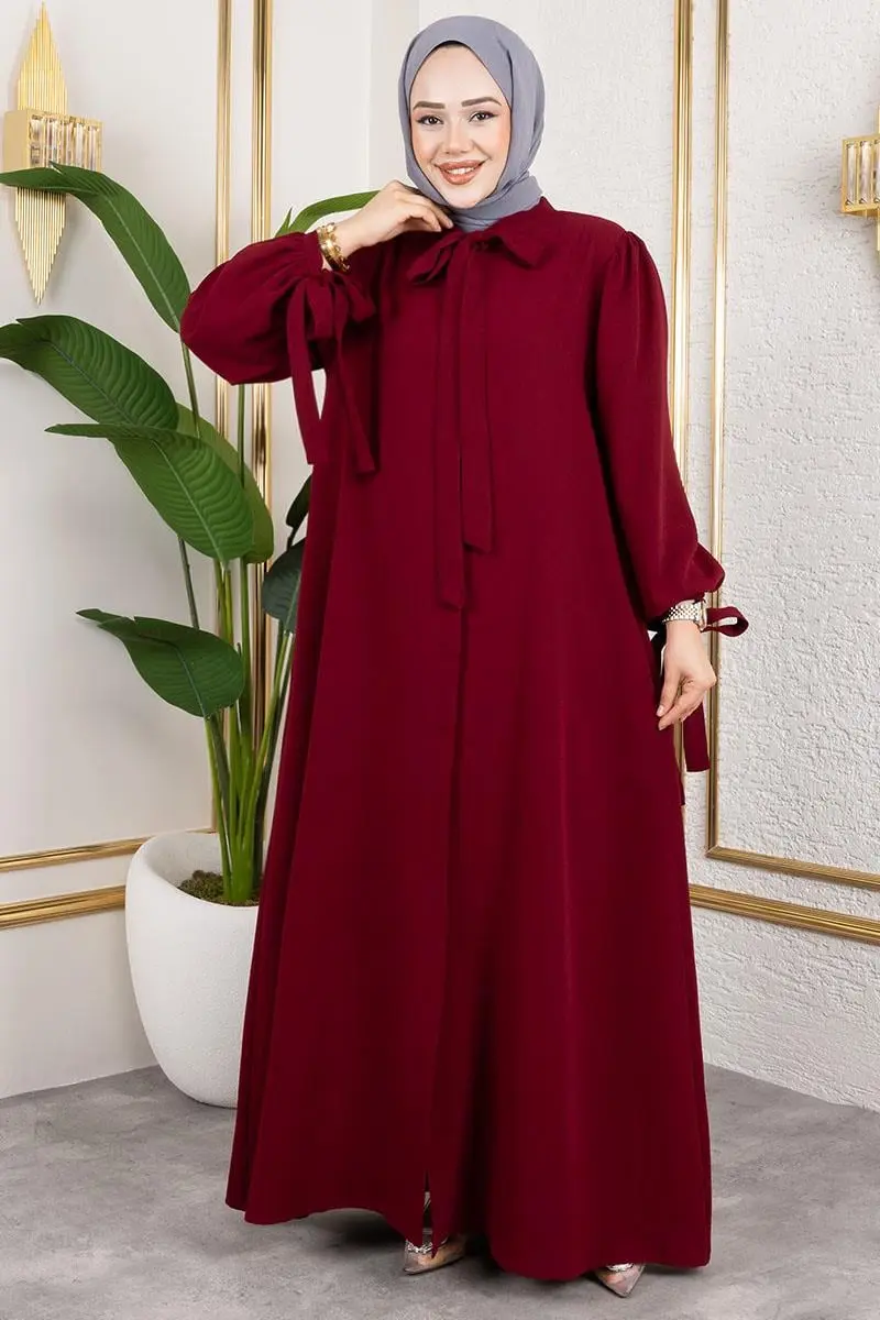 Manşeti Bağcıklı Elbise Ferace-detail