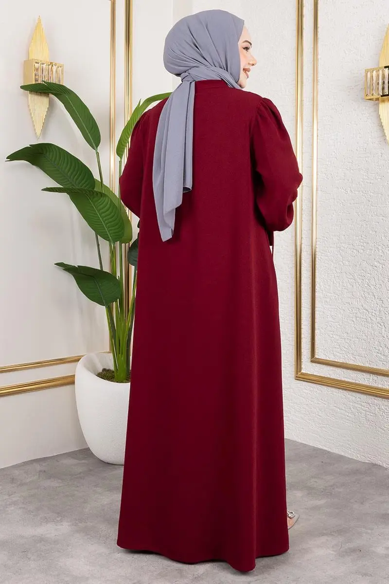 Manşeti Bağcıklı Elbise Ferace-detail