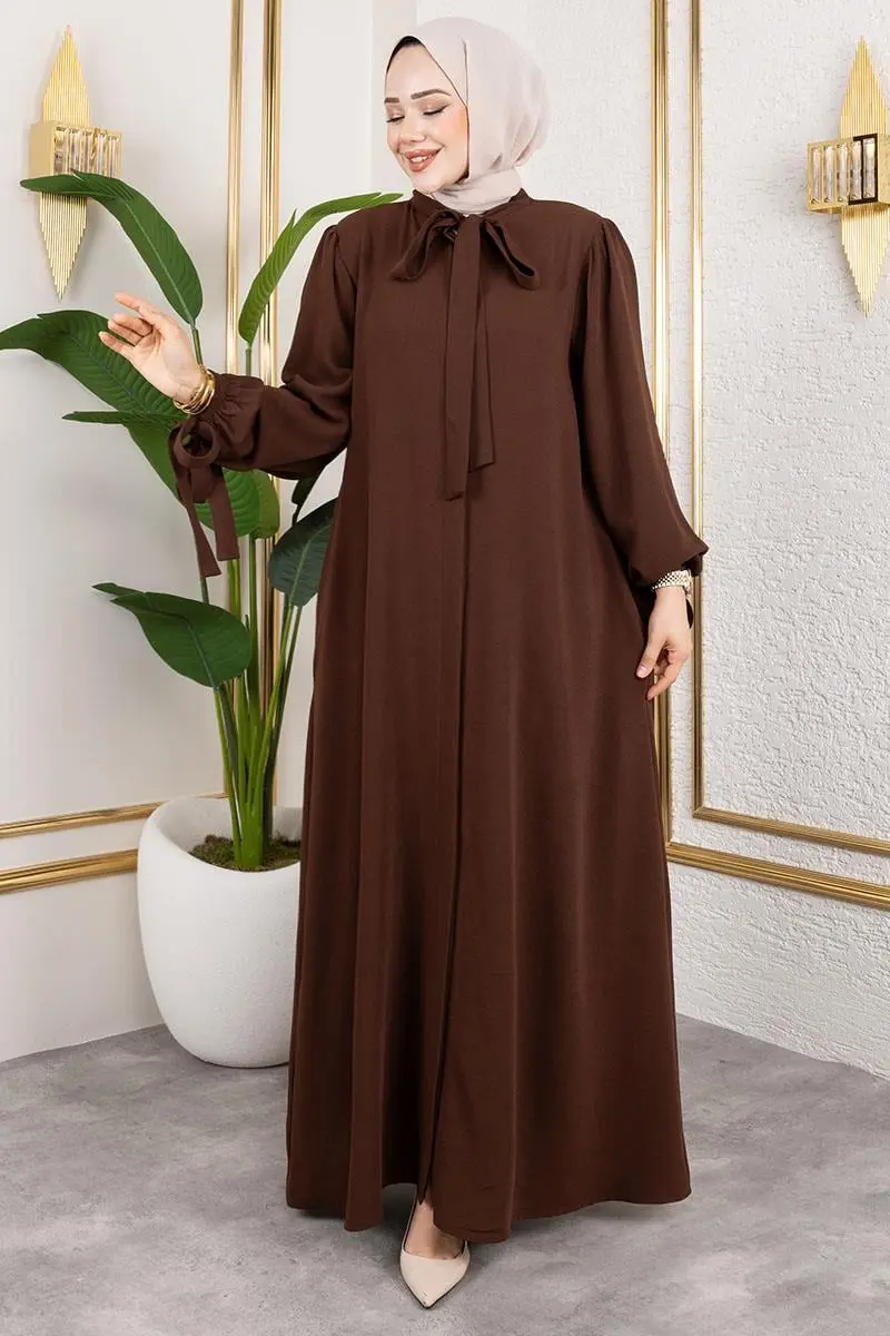 Manşeti Bağcıklı Elbise Ferace-detail