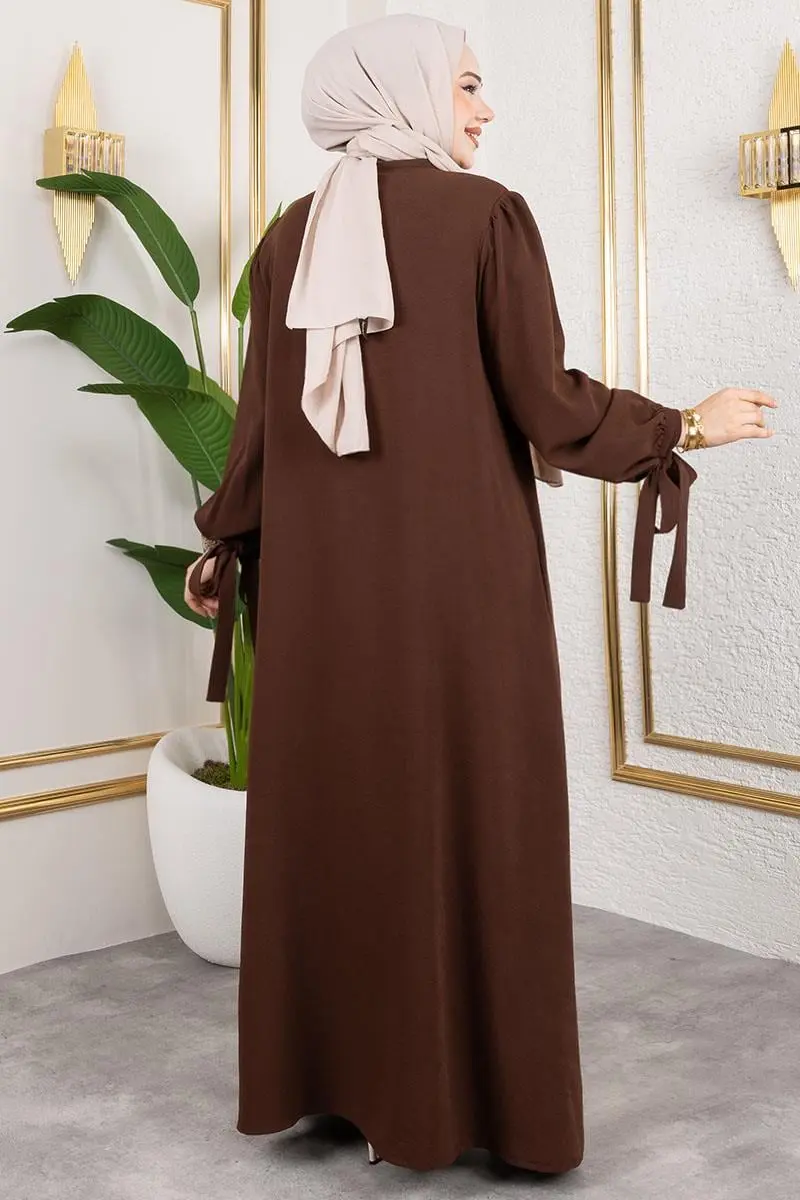 Manşeti Bağcıklı Elbise Ferace-detail