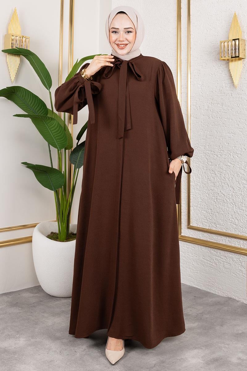 Manşeti Bağcıklı Elbise Ferace