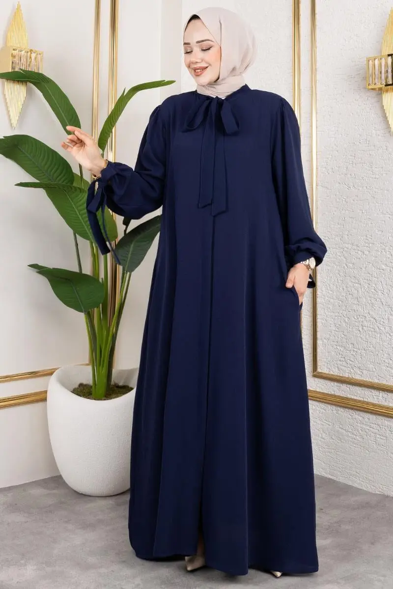 Manşeti Bağcıklı Elbise Ferace-detail