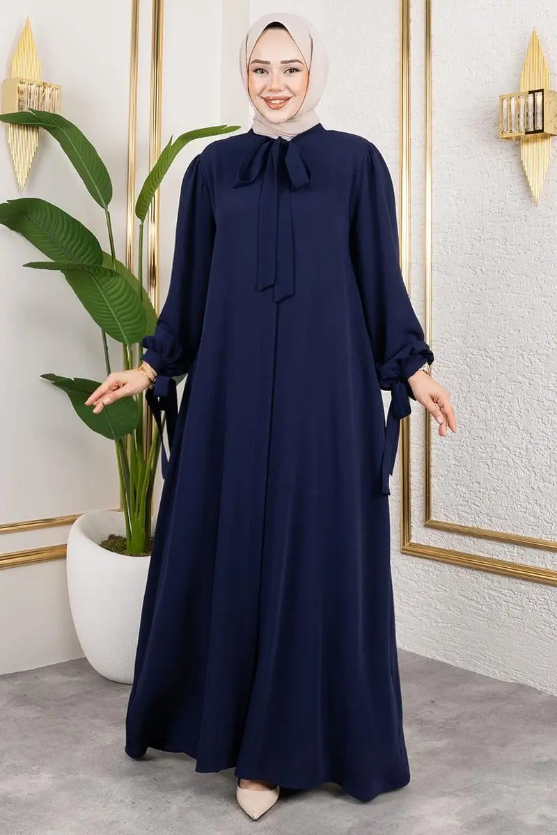 Manşeti Bağcıklı Elbise Ferace-detail