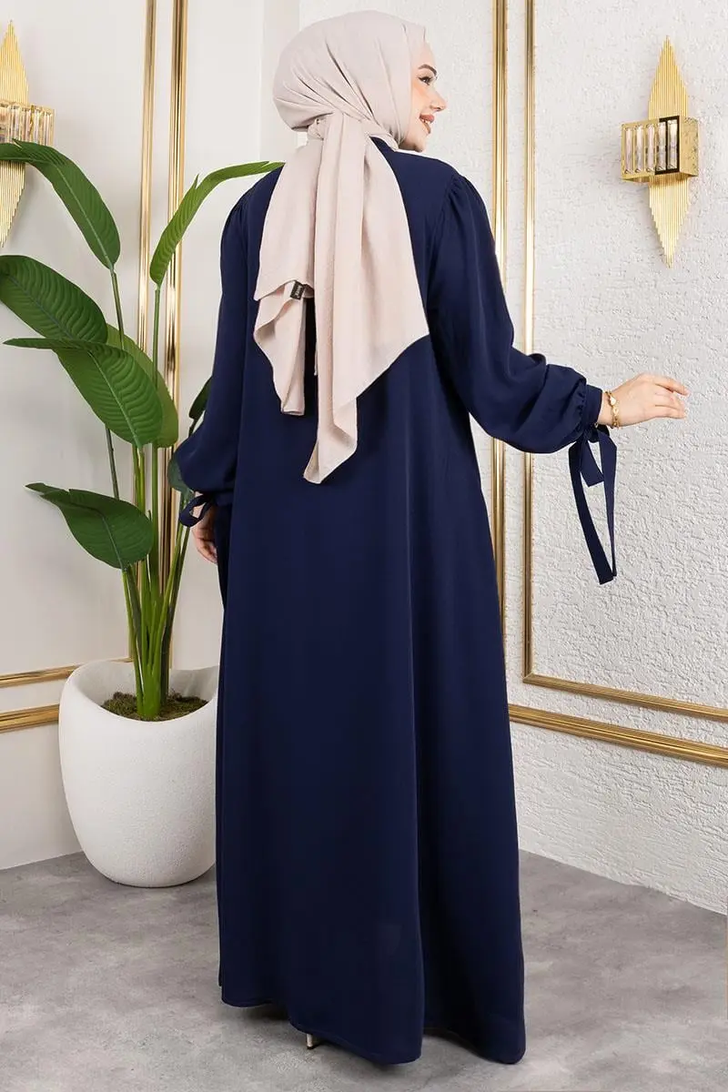 Manşeti Bağcıklı Elbise Ferace-detail