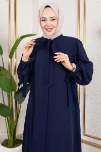 Manşeti Bağcıklı Elbise Ferace