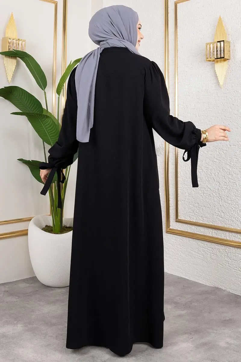 Manşeti Bağcıklı Elbise Ferace-detail