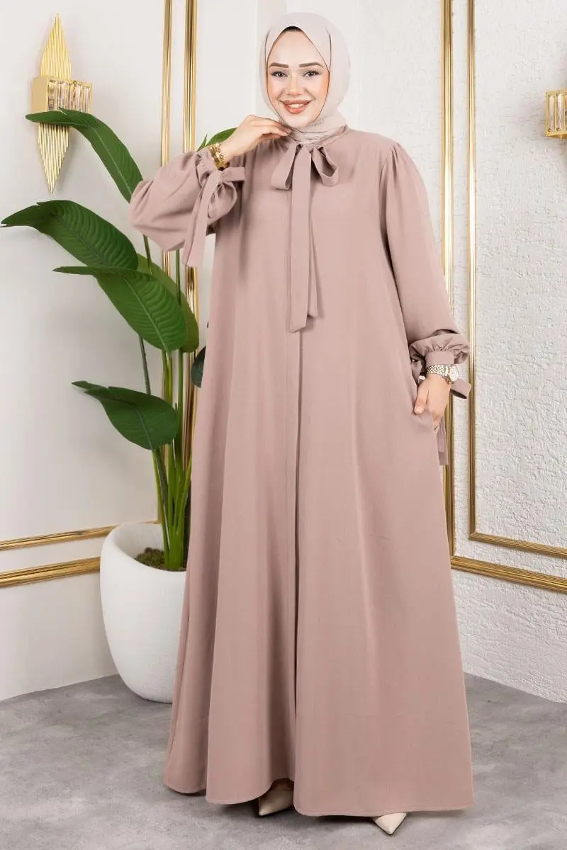 Manşeti Bağcıklı Elbise Ferace-detail