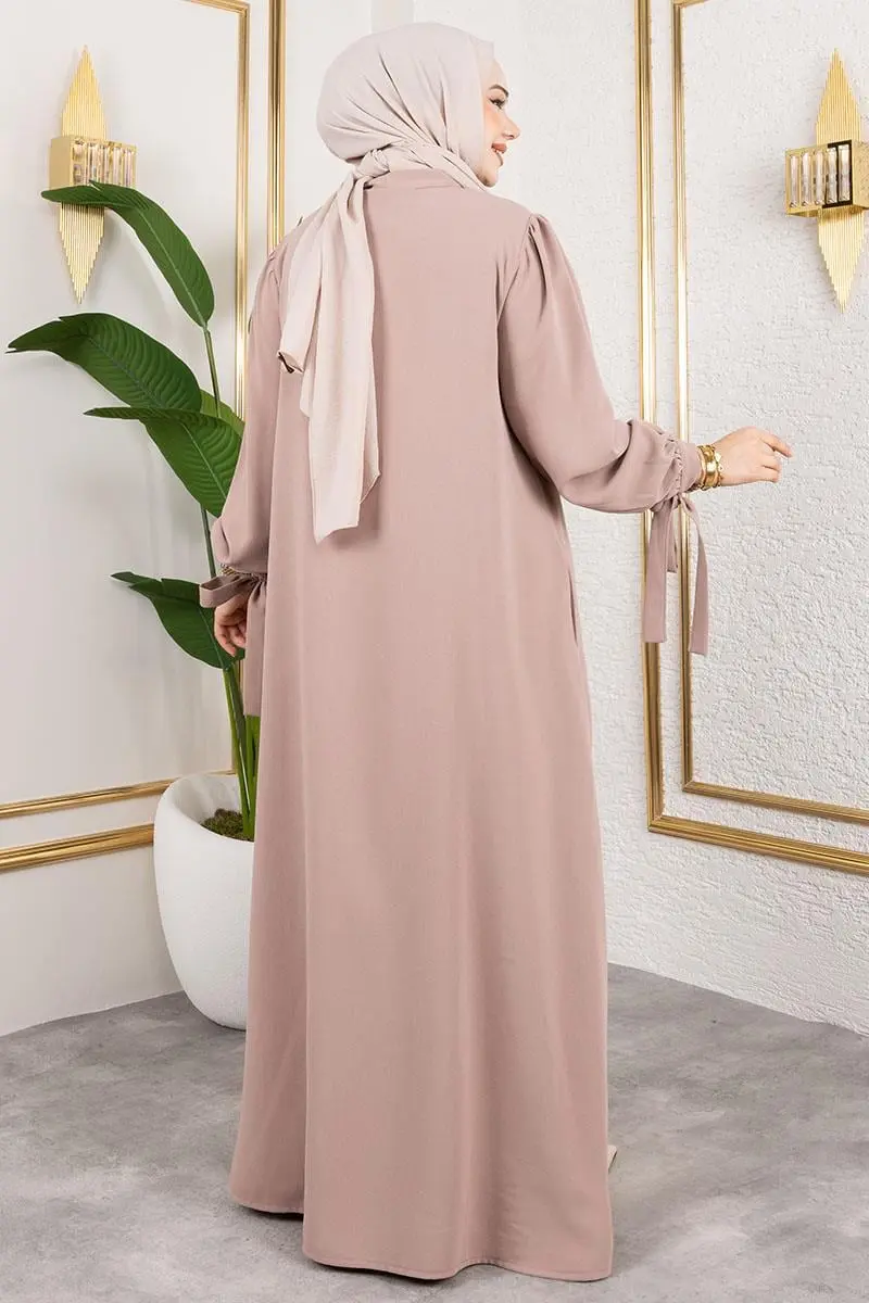 Manşeti Bağcıklı Elbise Ferace-detail