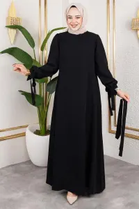 Laced Cuff Hijab Dress