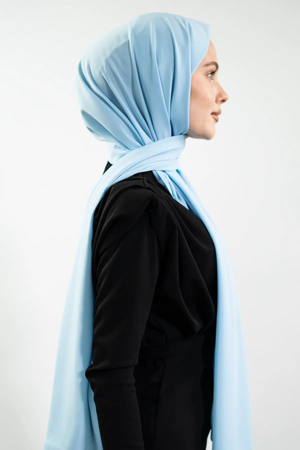 Medine Ipeği Bebek Mavisi Şal-detail