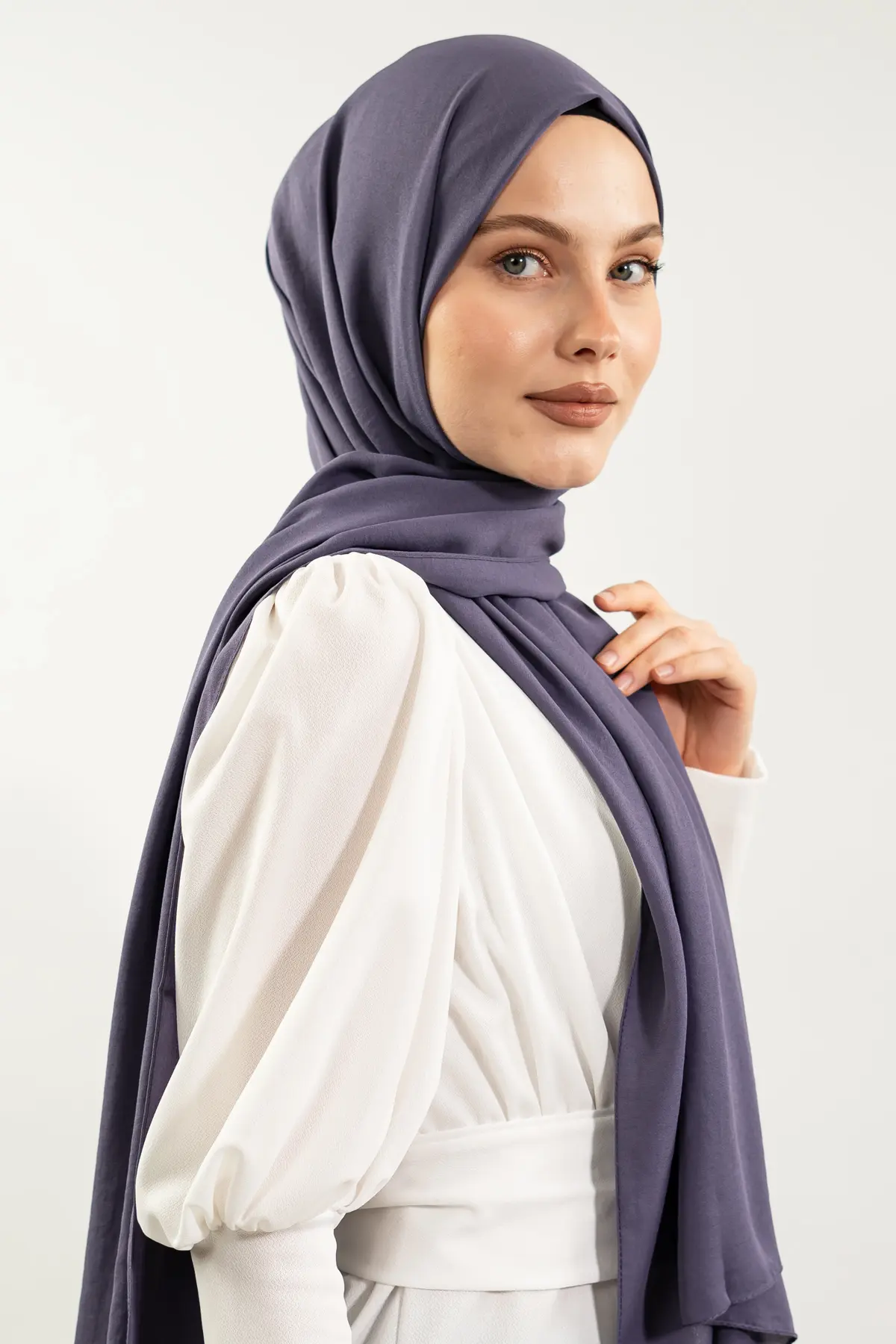 Medine Ipeği Gri Şal-detail