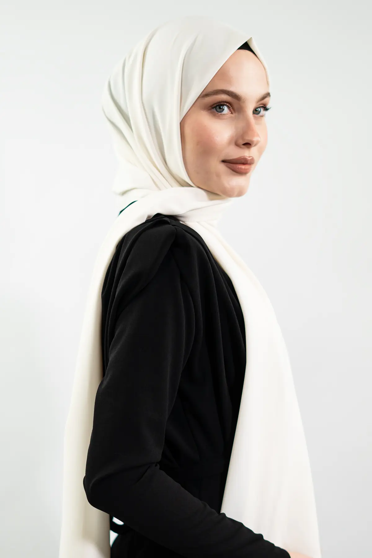 Medine Ipeği Krem Rengi Şal-detail