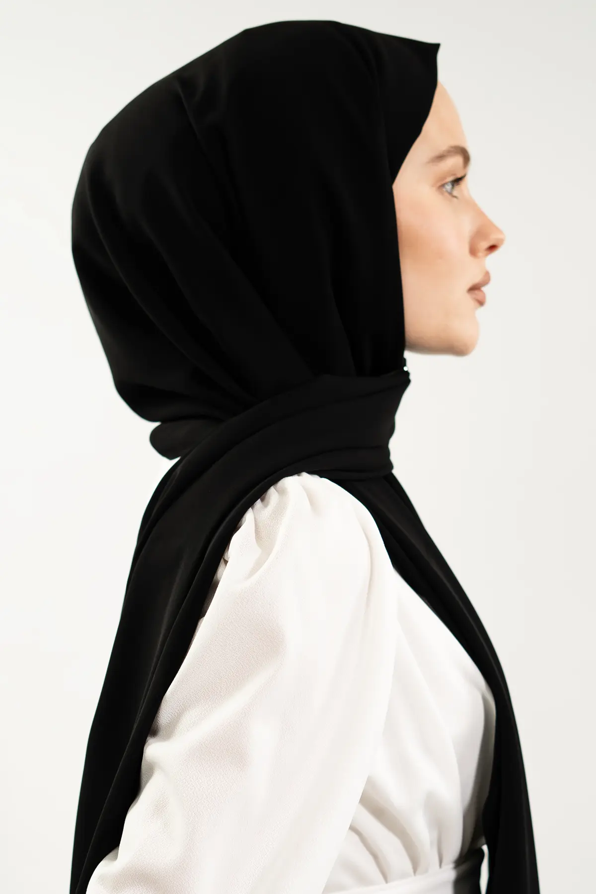 Medine Ipeği Siyah Şal-detail