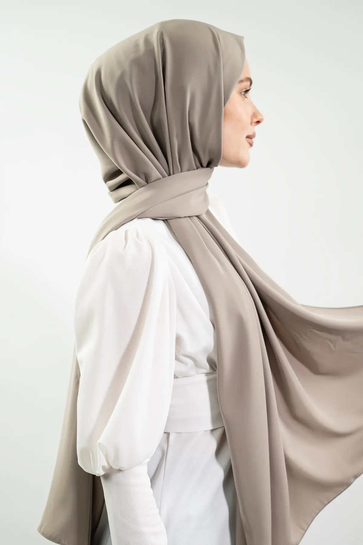 Medine Ipeği Vizon Rengi Şal-detail