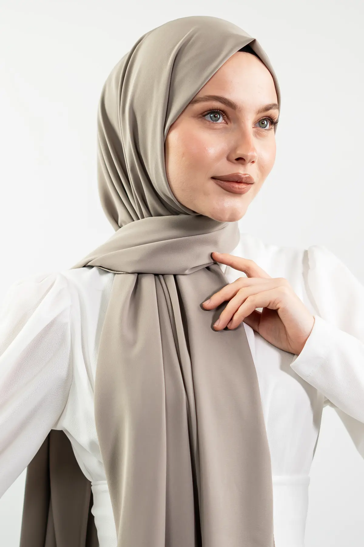 Medine Ipeği Vizon Rengi Şal-detail