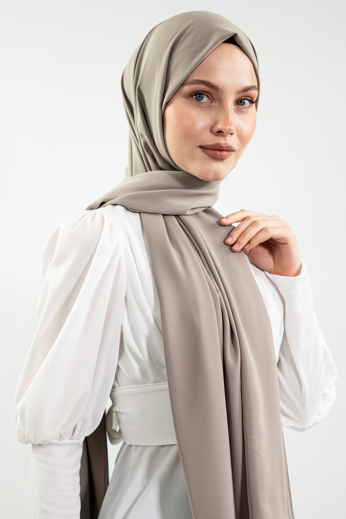 Medine Ipeği Vizon Rengi Şal