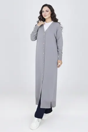 Mercerized Long Cardigan
