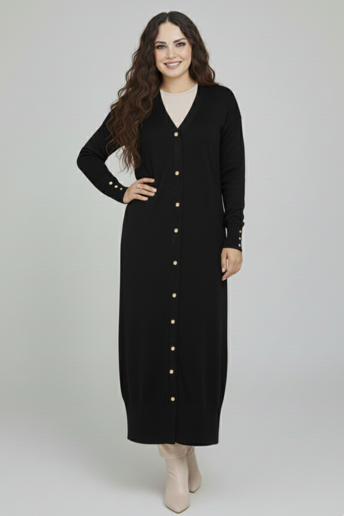 Mercerized Long Cardigan