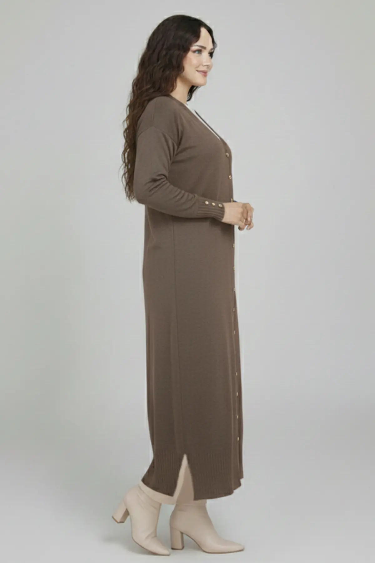 Mercerized Long Cardigan-detail