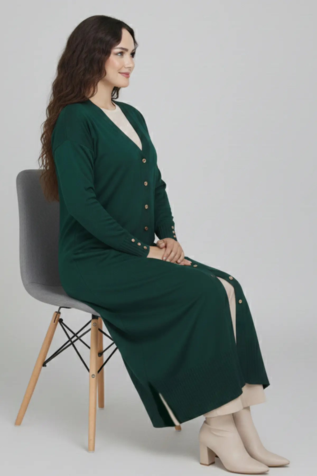 Mercerized Long Cardigan-detail