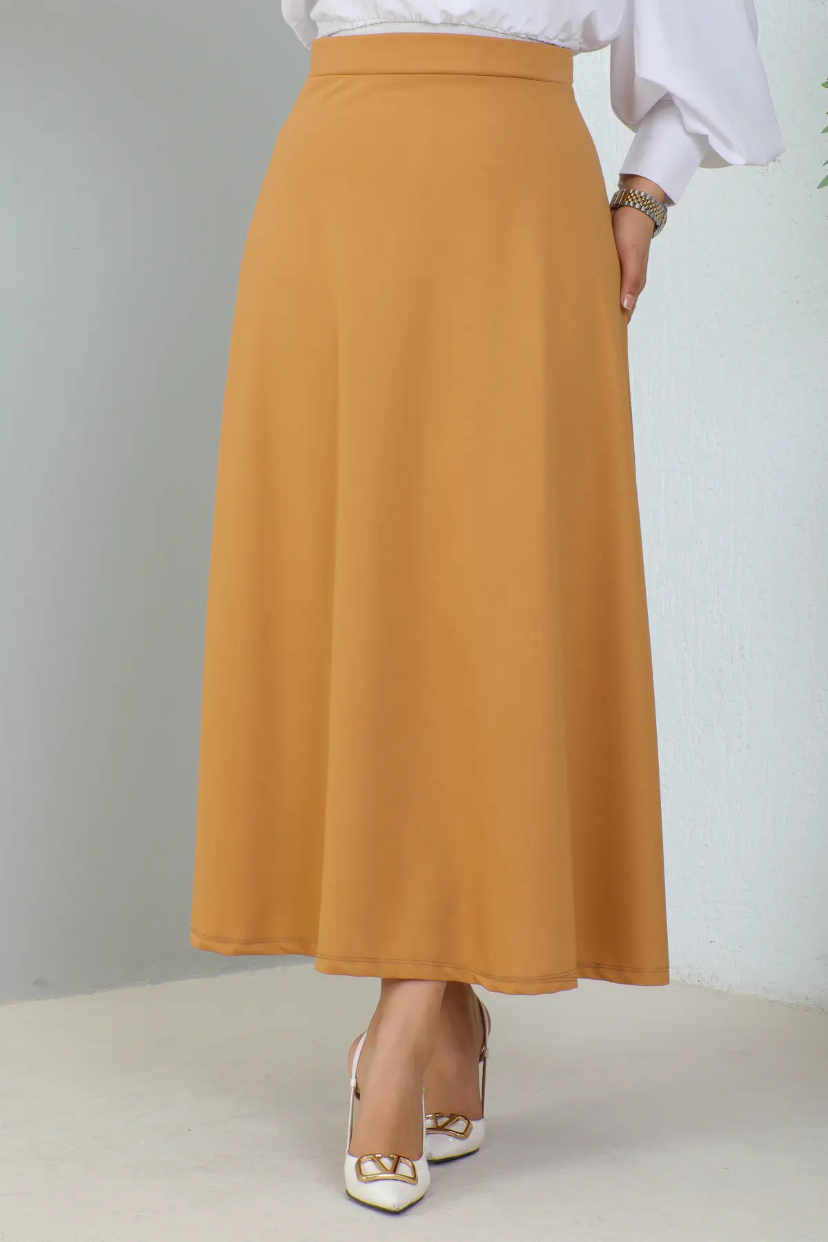 Mevlana Tesettür Etek Camel 211-detail