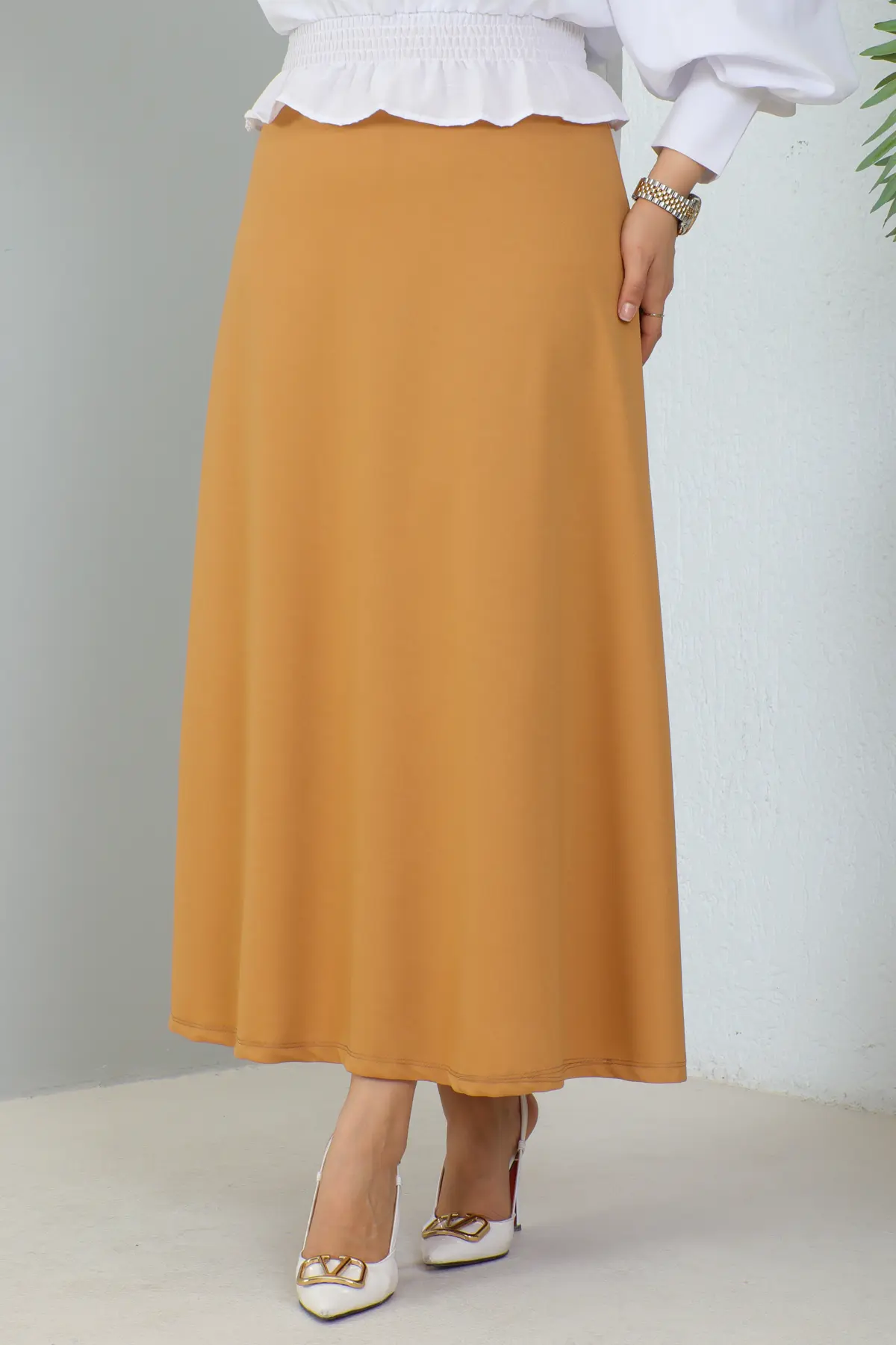 Mevlana Tesettür Etek Camel 211-detail