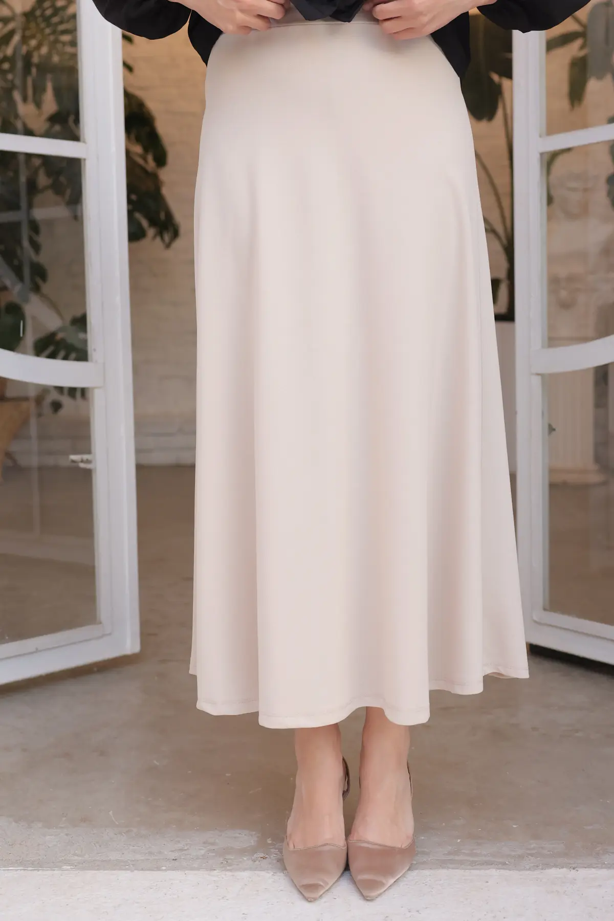 Mevlana Tesettür Etek Taş Rengi 211-detail