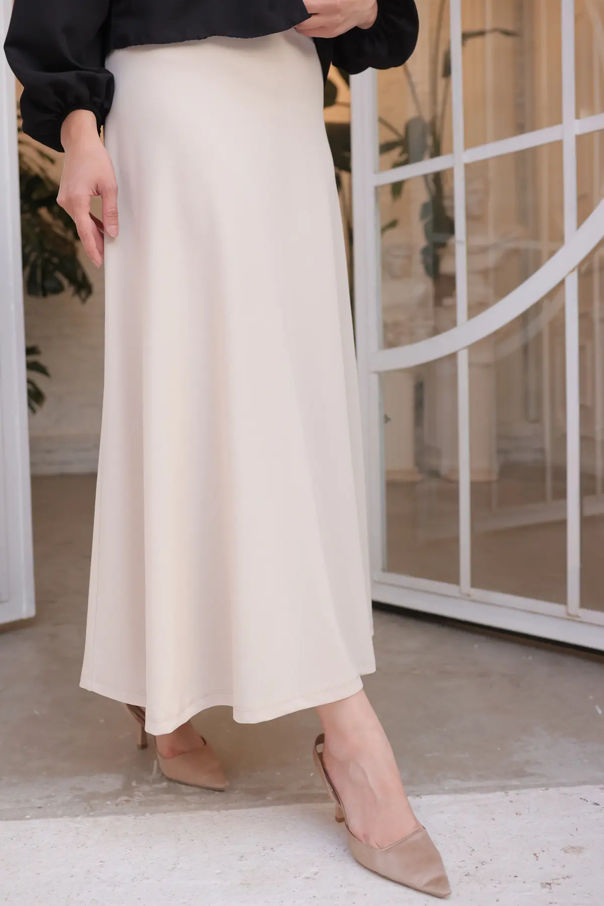 Mevlana Tesettür Etek Taş Rengi 211-detail