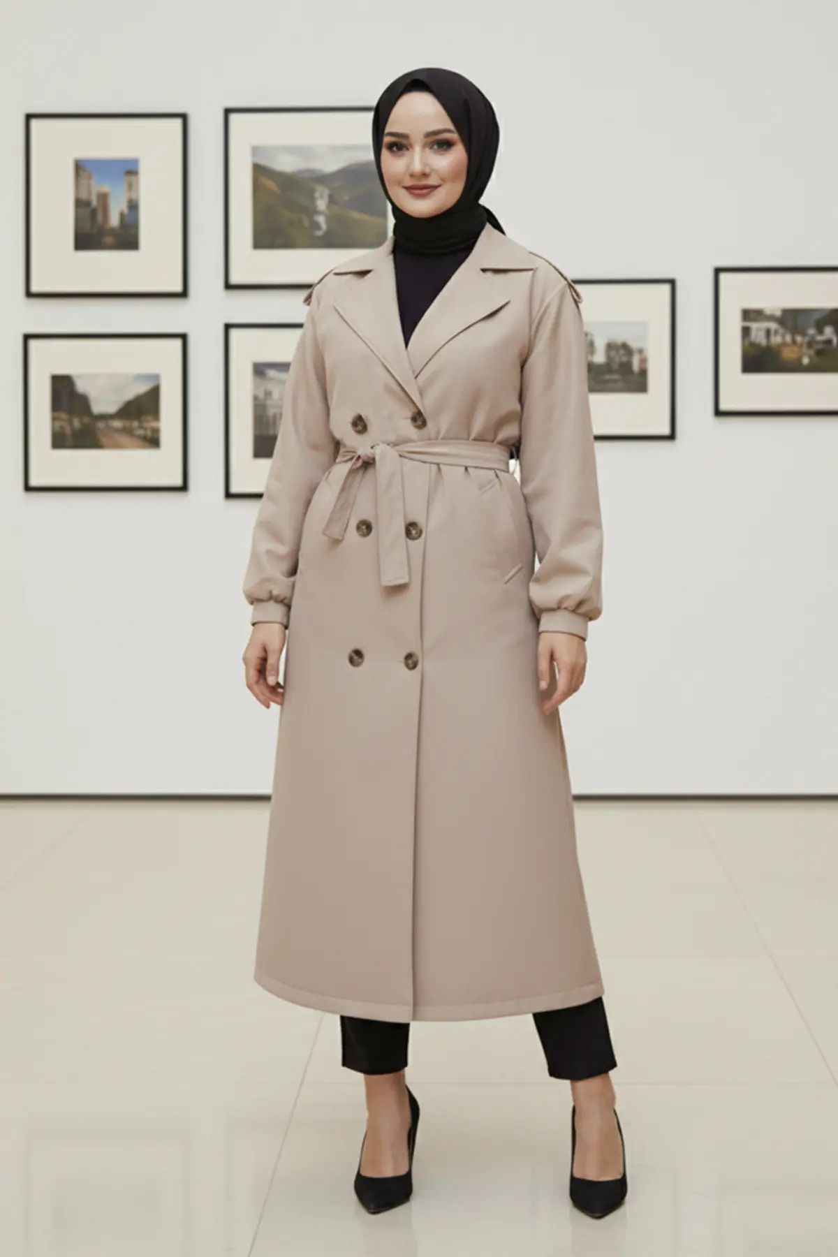 Mevsimlik Kuşaklı Trençkot-detail