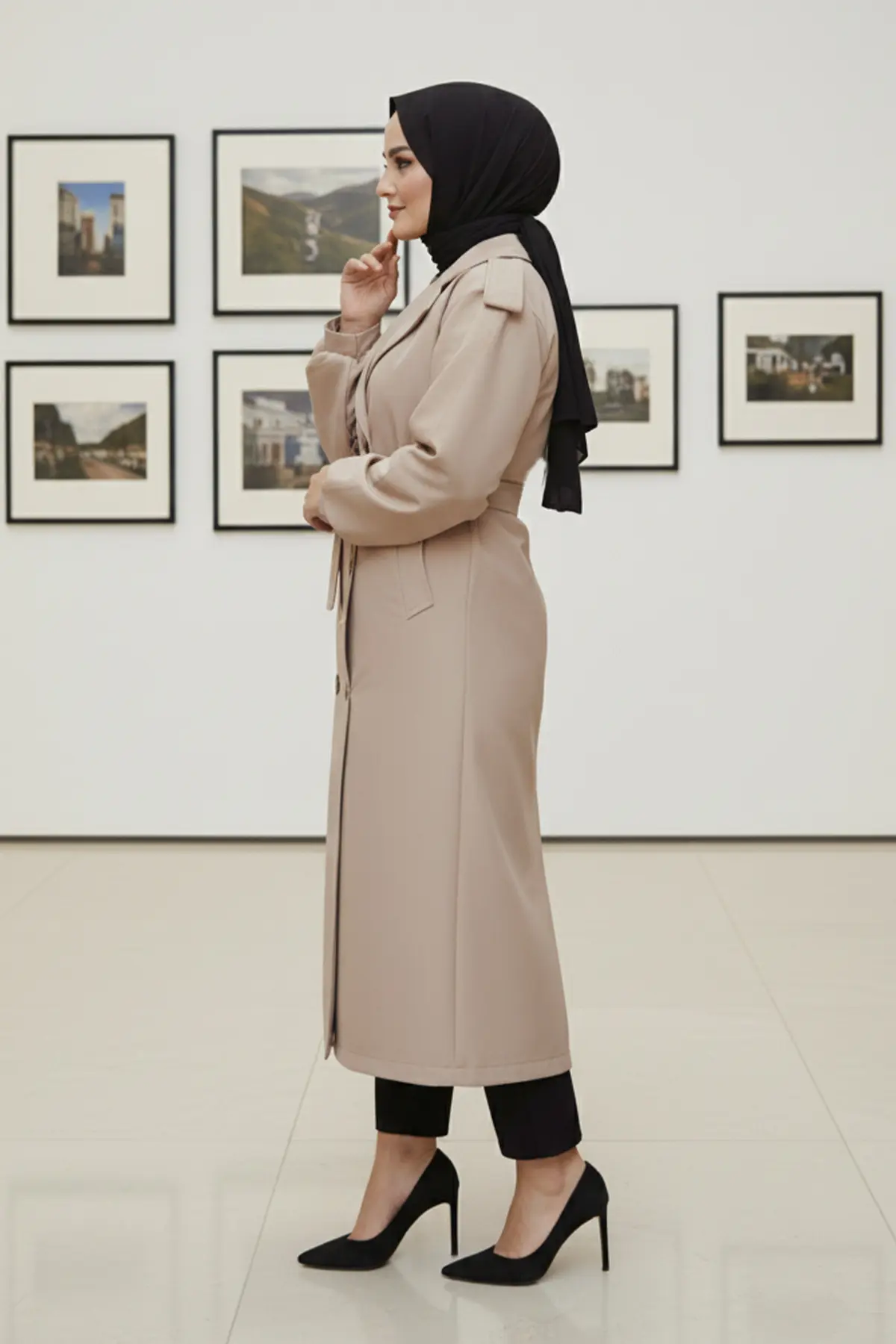 Mevsimlik Kuşaklı Trençkot-detail