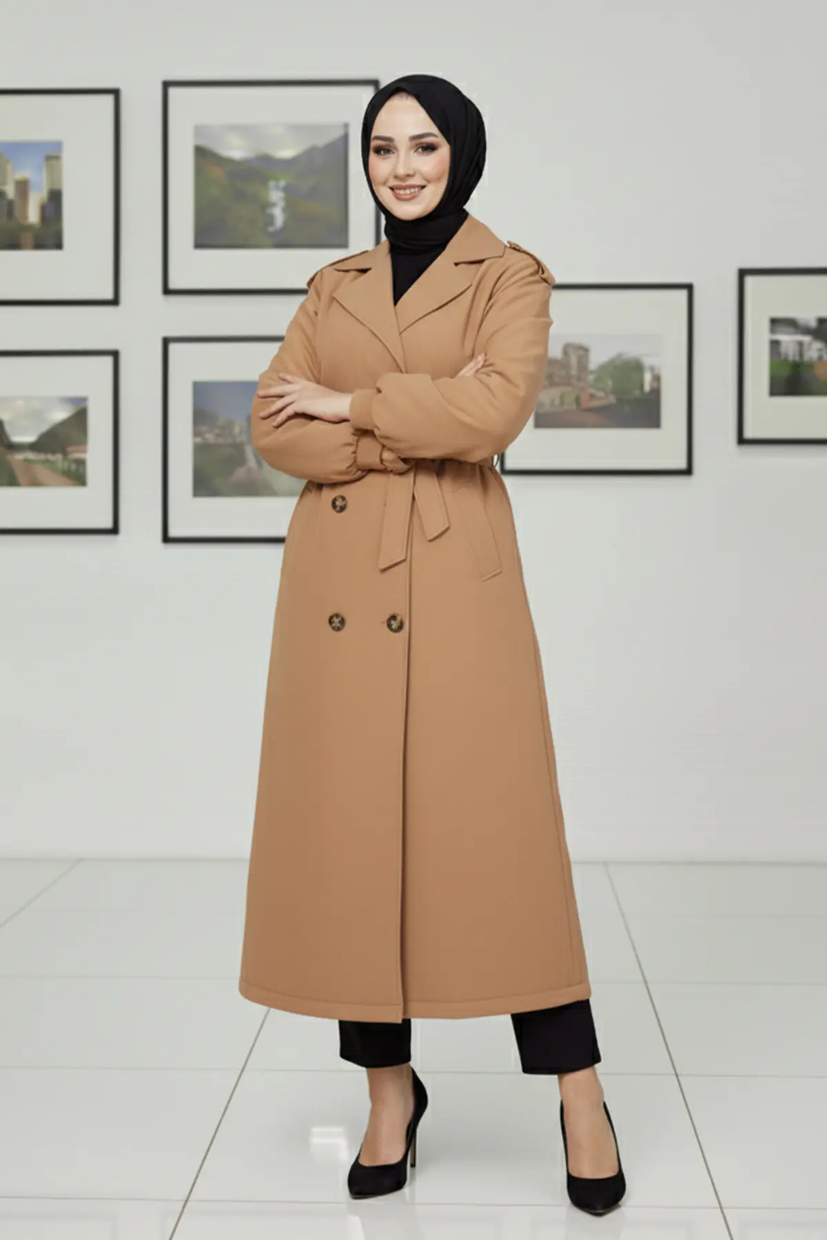 Mevsimlik Kuşaklı Trençkot-detail