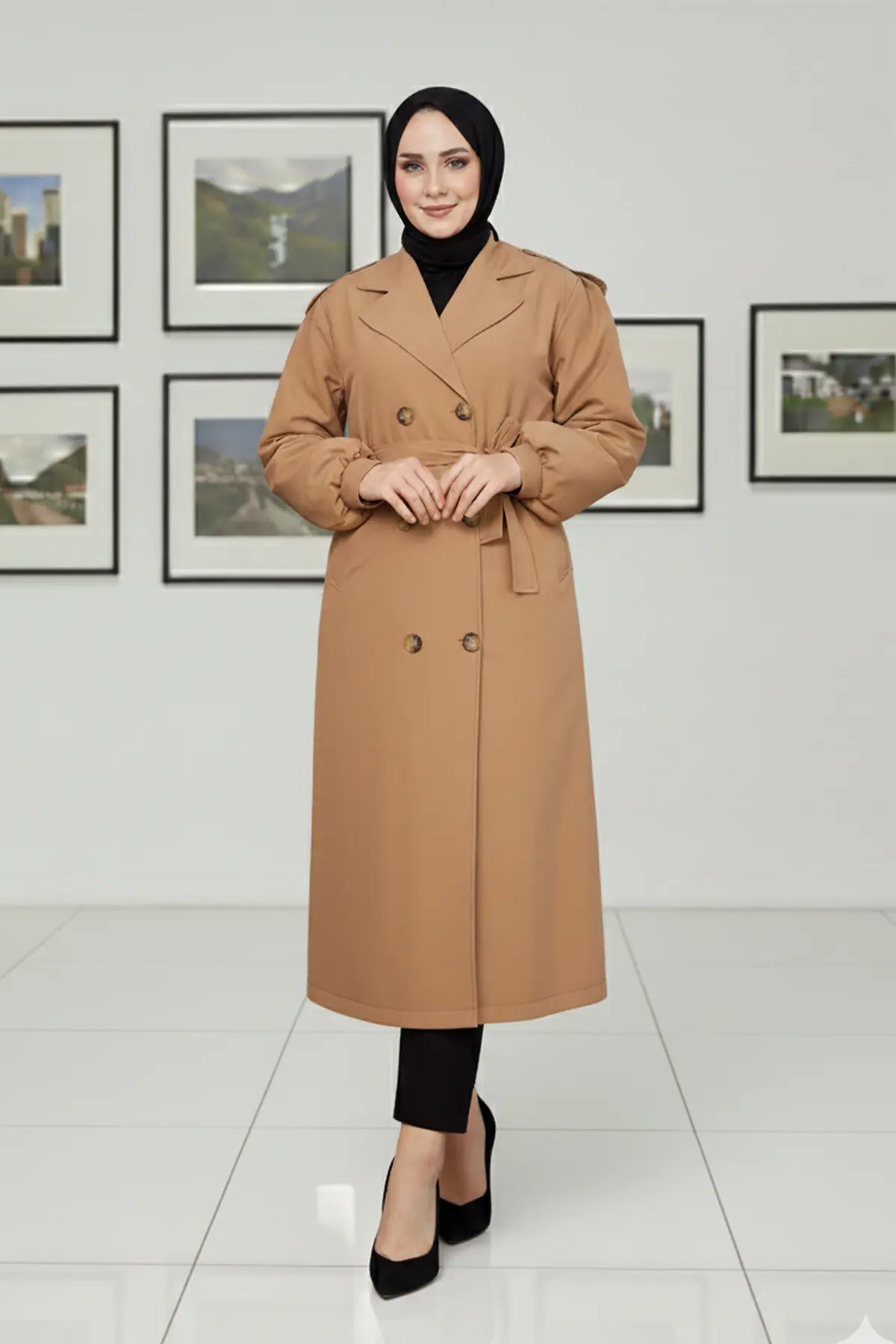 Mevsimlik Kuşaklı Trençkot-detail