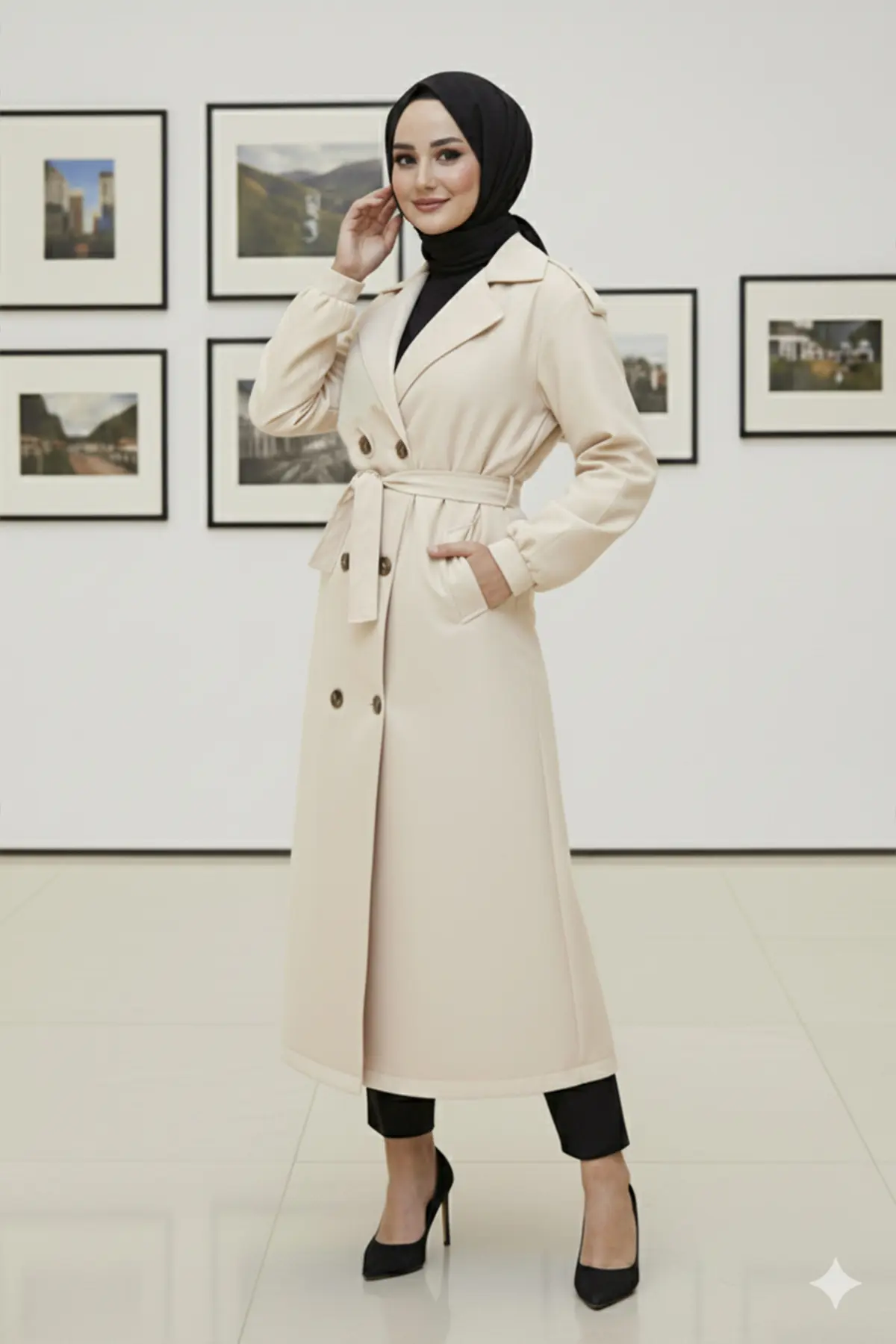 Mevsimlik Kuşaklı Trençkot-detail