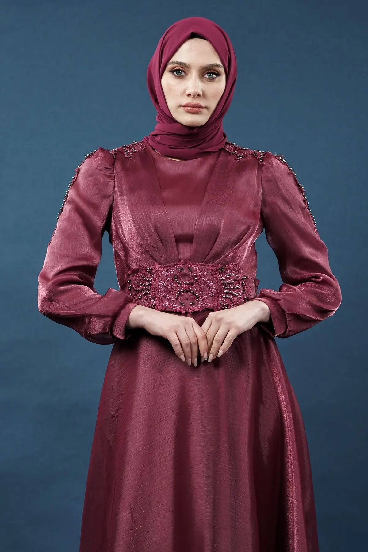 Mürdüm Özel Gün Tesettür Abiye-detail