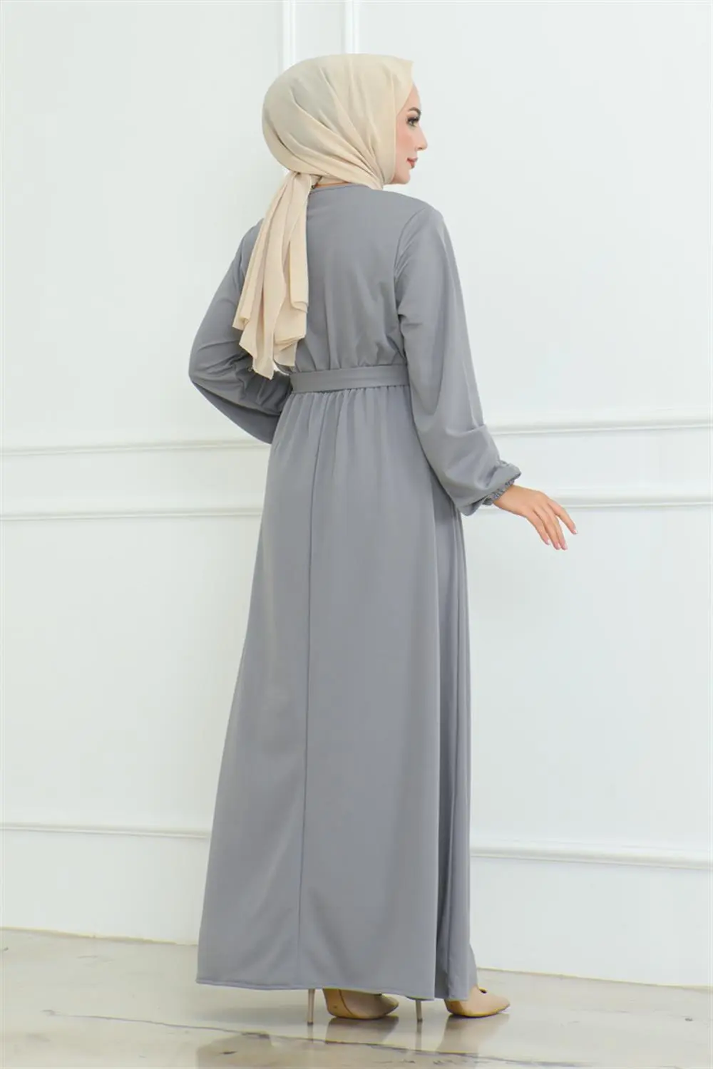 Omuz Detaylı Düğmeli Elbise-detail