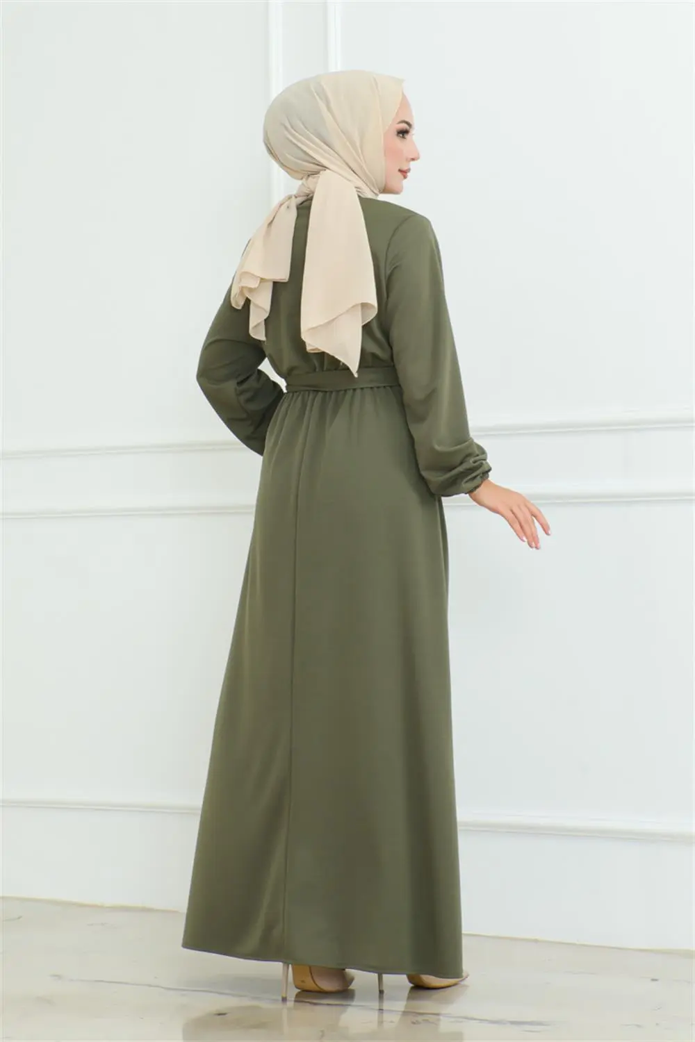 Omuz Detaylı Düğmeli Elbise-detail