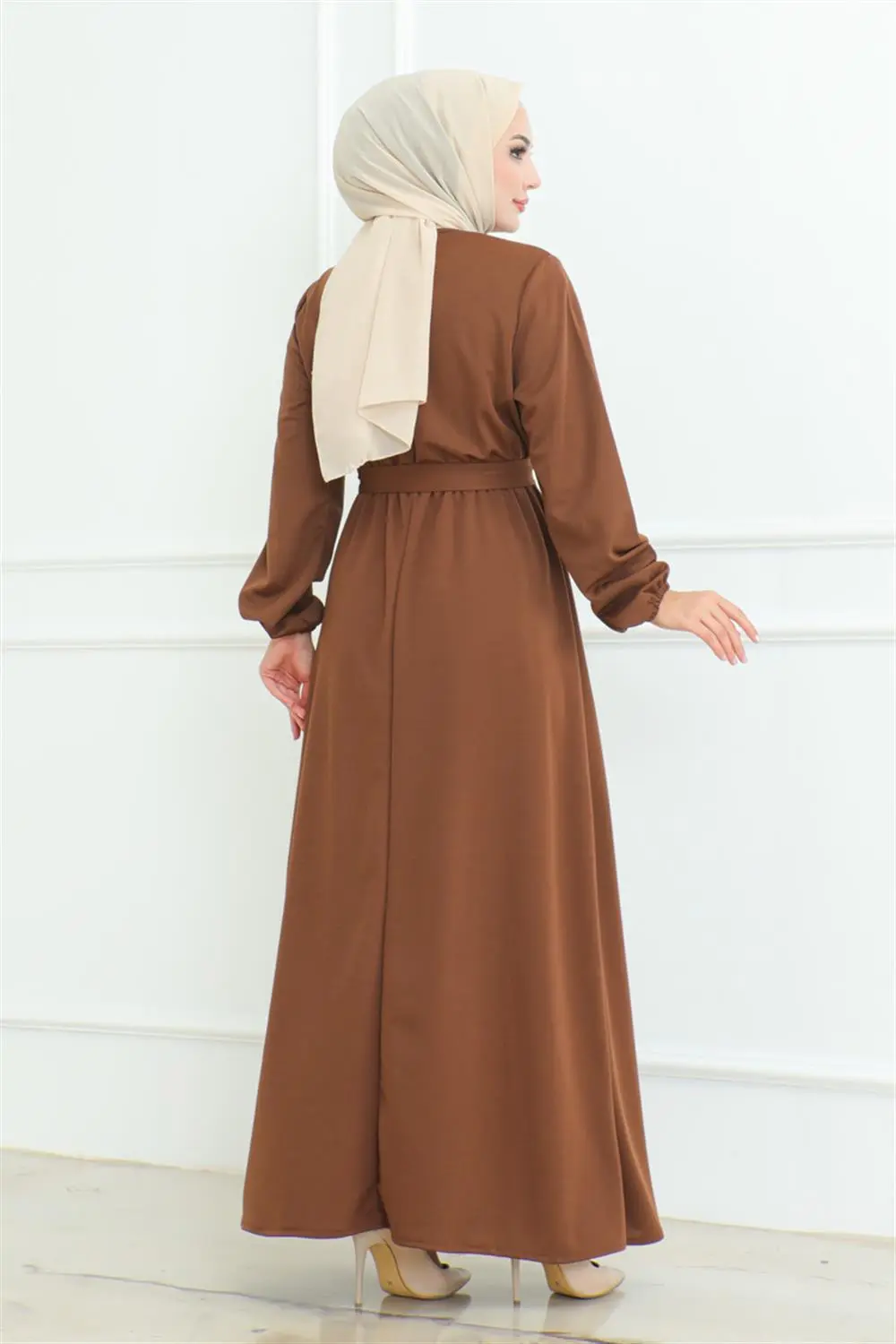 Omuz Detaylı Düğmeli Elbise-detail