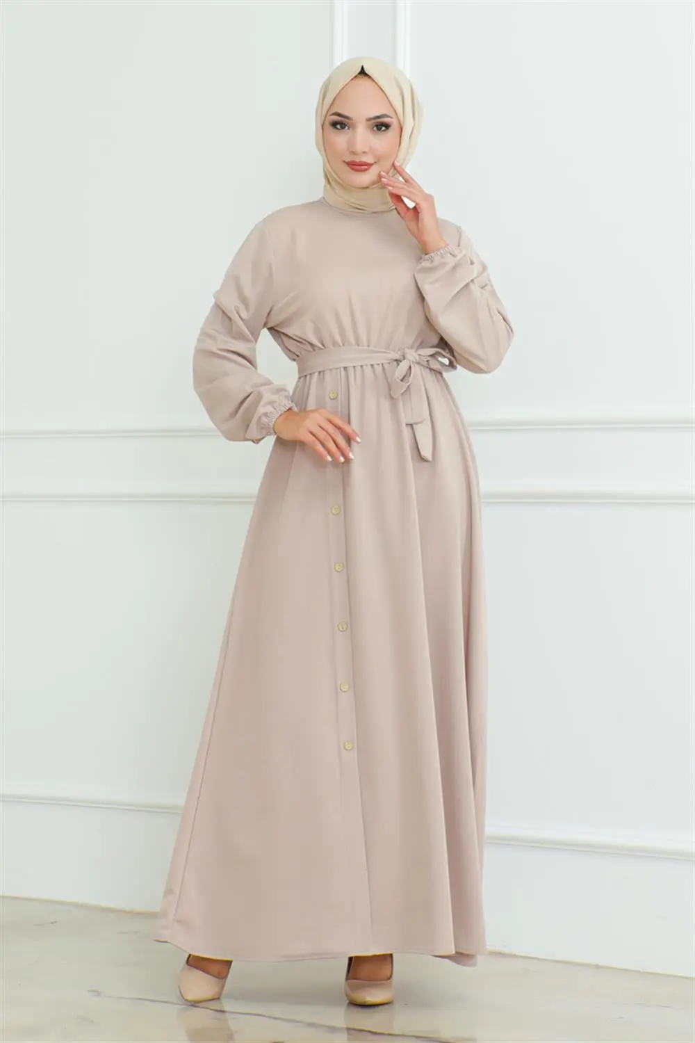 Shoulder Detailed Buttoned Dress-detail