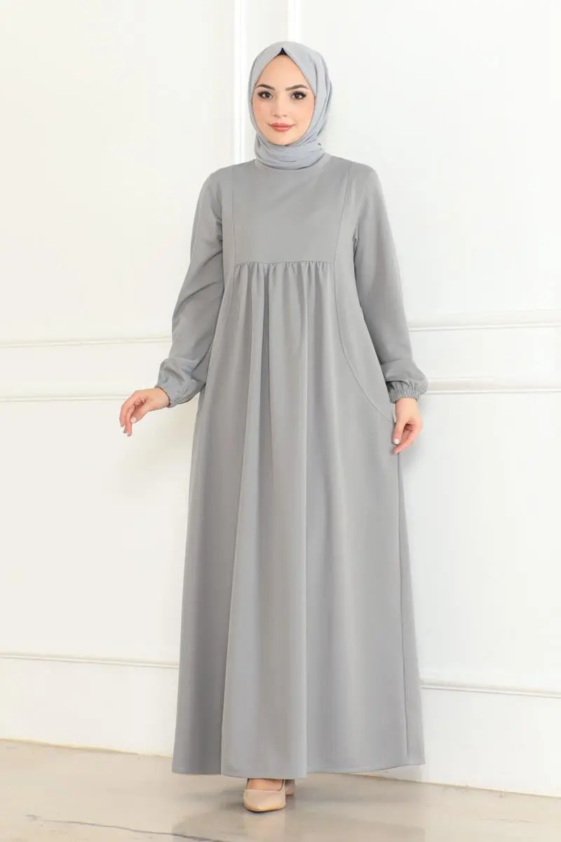 Front Pleated Casual Dress-detail