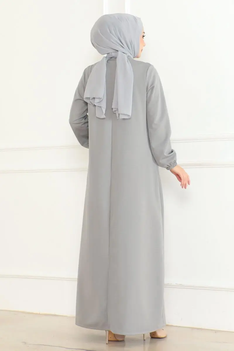 Front Pleated Casual Dress-detail