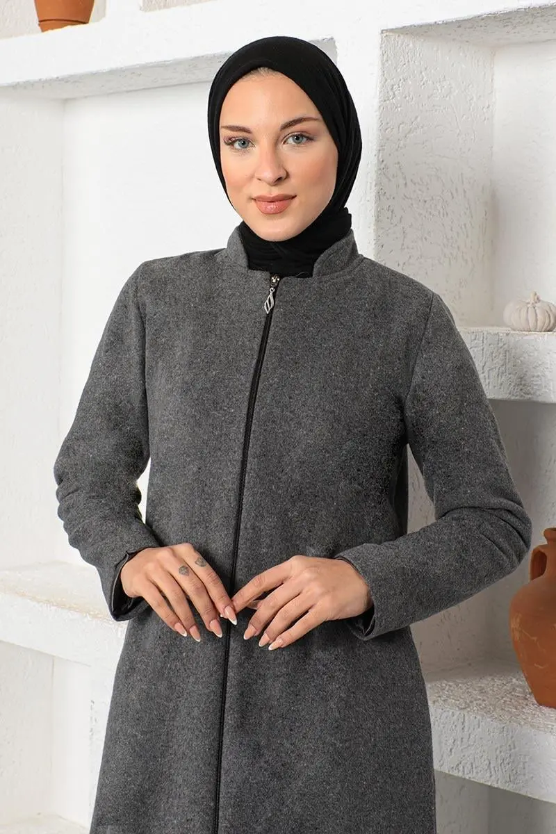 Front Zippered Cashmere Waistcoat-detail