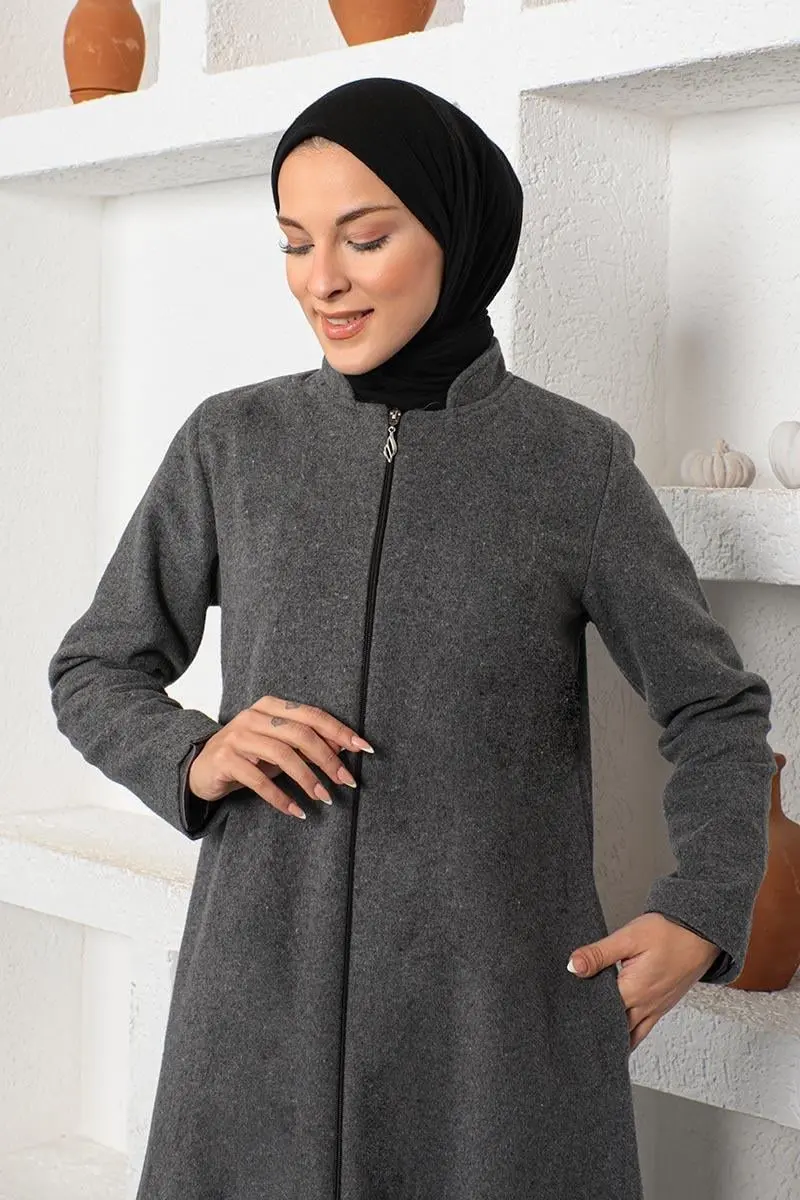 Front Zippered Cashmere Waistcoat-detail